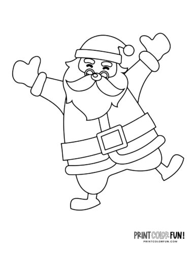 Dancing Santa Christmas printable from PrintColorFun com