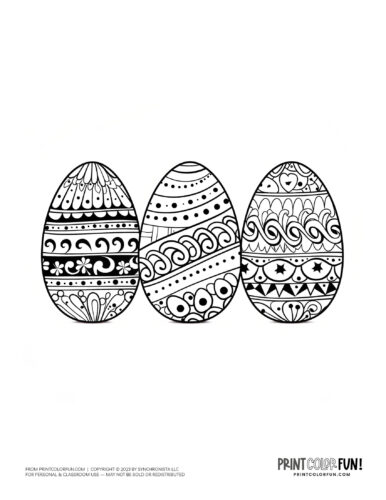 Decorated Easter egg coloring page clipart drawing from PrintColorFun com (2)