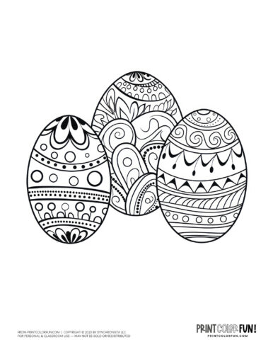 Decorated Easter egg coloring page clipart drawing from PrintColorFun com (3)