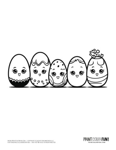 Decorated Easter egg coloring page clipart drawing from PrintColorFun com (4)