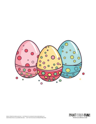 Decorated Easter eggs clipart drawing from PrintColorFun com (08)