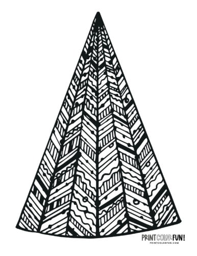 Decorative Christmas tree adult coloring page from PrintColorFun com (1)