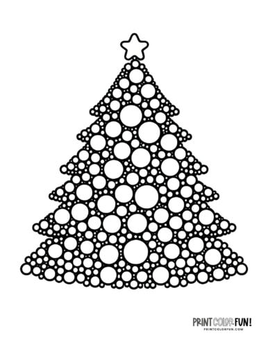 Decorative Christmas tree adult coloring page from PrintColorFun com (11)