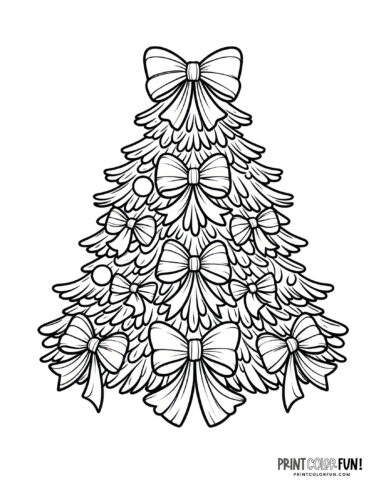 Decorative Christmas tree adult coloring page from PrintColorFun com (12)