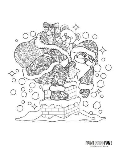 Decorative Christmas tree adult coloring page from PrintColorFun com (14)