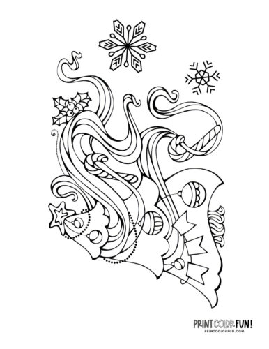 Decorative Christmas tree adult coloring page from PrintColorFun com (16)