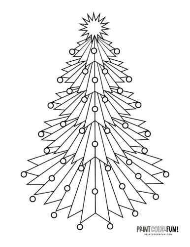 Decorative Christmas tree adult coloring page from PrintColorFun com (2)