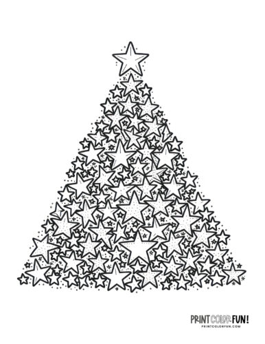Decorative Christmas tree adult coloring page from PrintColorFun com (3)