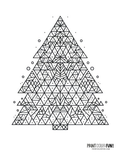 Decorative Christmas tree adult coloring page from PrintColorFun com (4)