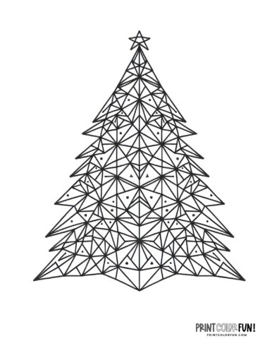 Decorative Christmas tree adult coloring page from PrintColorFun com (5)