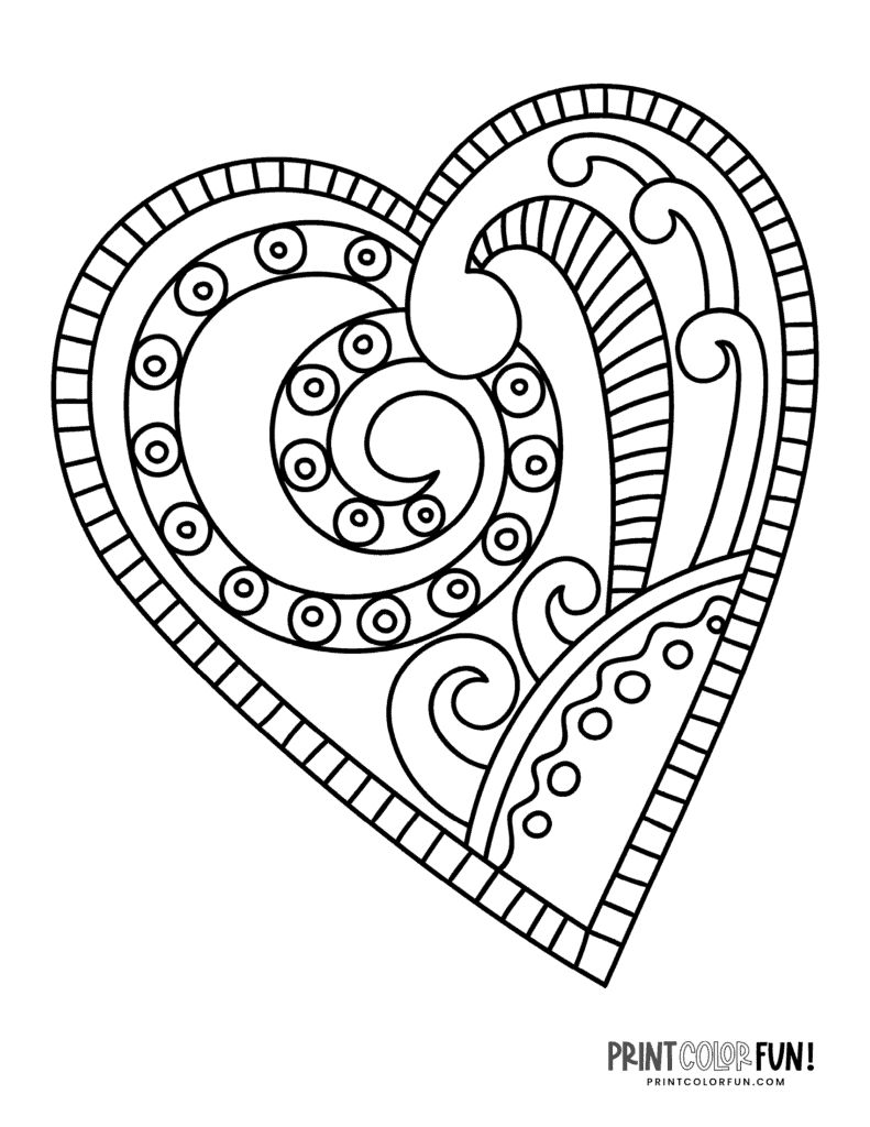 100+ printable heart coloring pages: A huge collection of hearts for ...