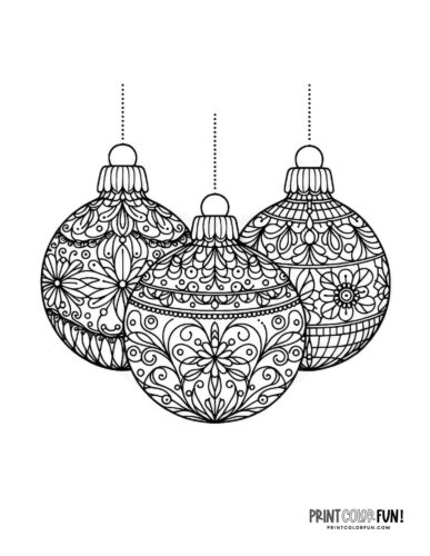 Detailed globe Christmas ornaments coloring page - PrintColorFun com