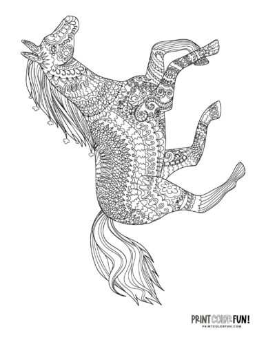 Detailed horse adult coloring page from PrintColorFun com (4)