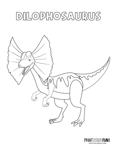 Dilophosaurus dinosaur coloring page - PrintColorFun com