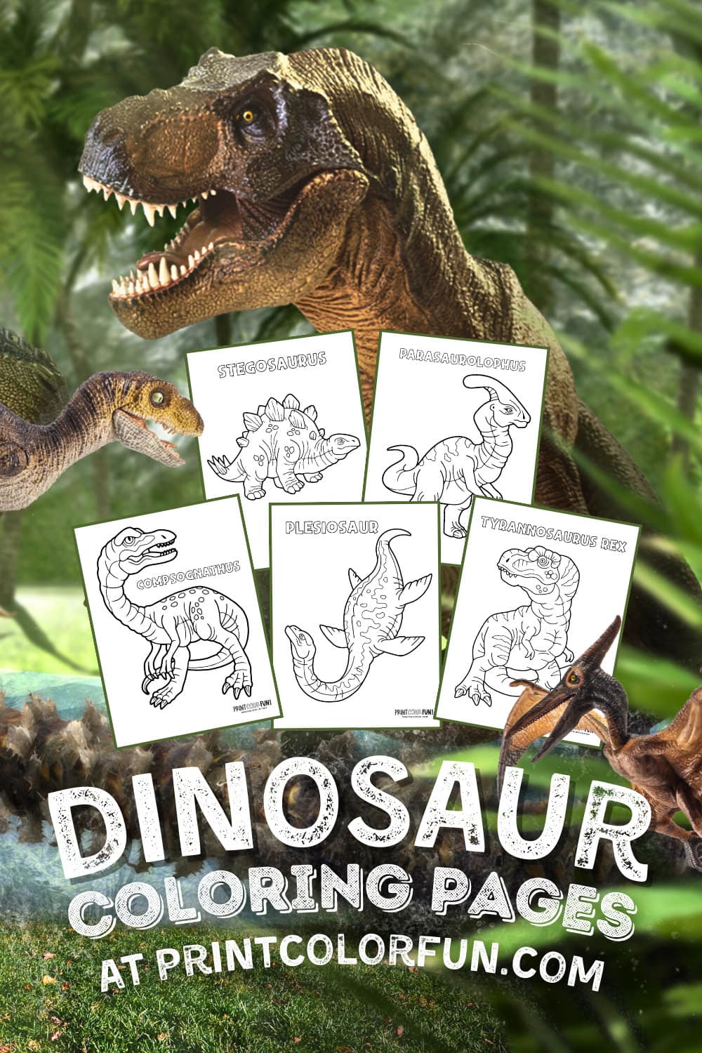 Dinosaur coloring pages and animal clipart - PrintColorFun com