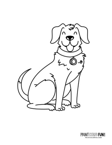 Dog coloring page - clipart from PrintColorFun com 06