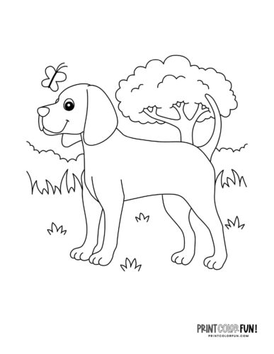 Dog coloring page - clipart from PrintColorFun com 10