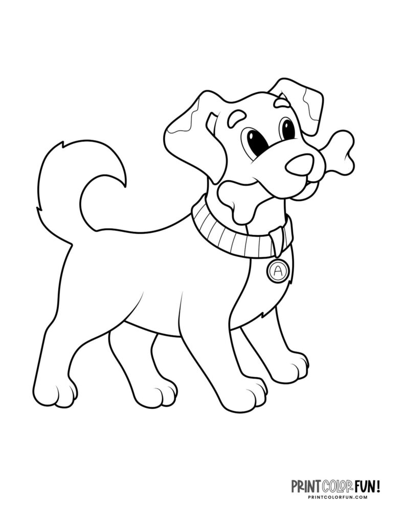 31 cute puppy coloring pages & free color clipart, at PrintColorFun.com