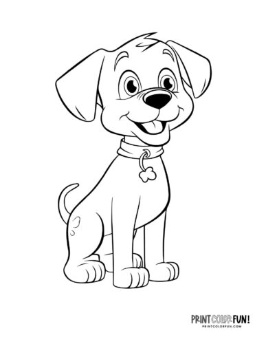 Dog coloring page - clipart from PrintColorFun com 14