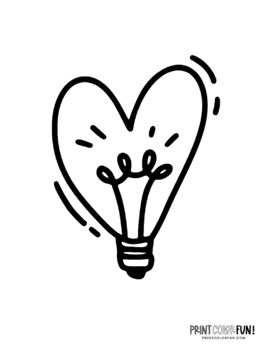Doodle of a heart-shaped lightbulb