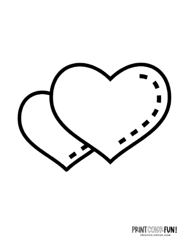 Double heart design coloring page