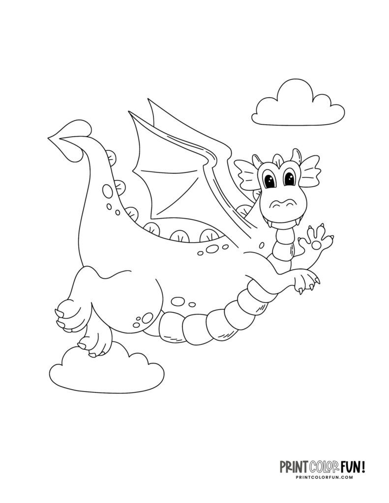 14 dragon coloring pages + clipart crafting fun: A magical adventure ...