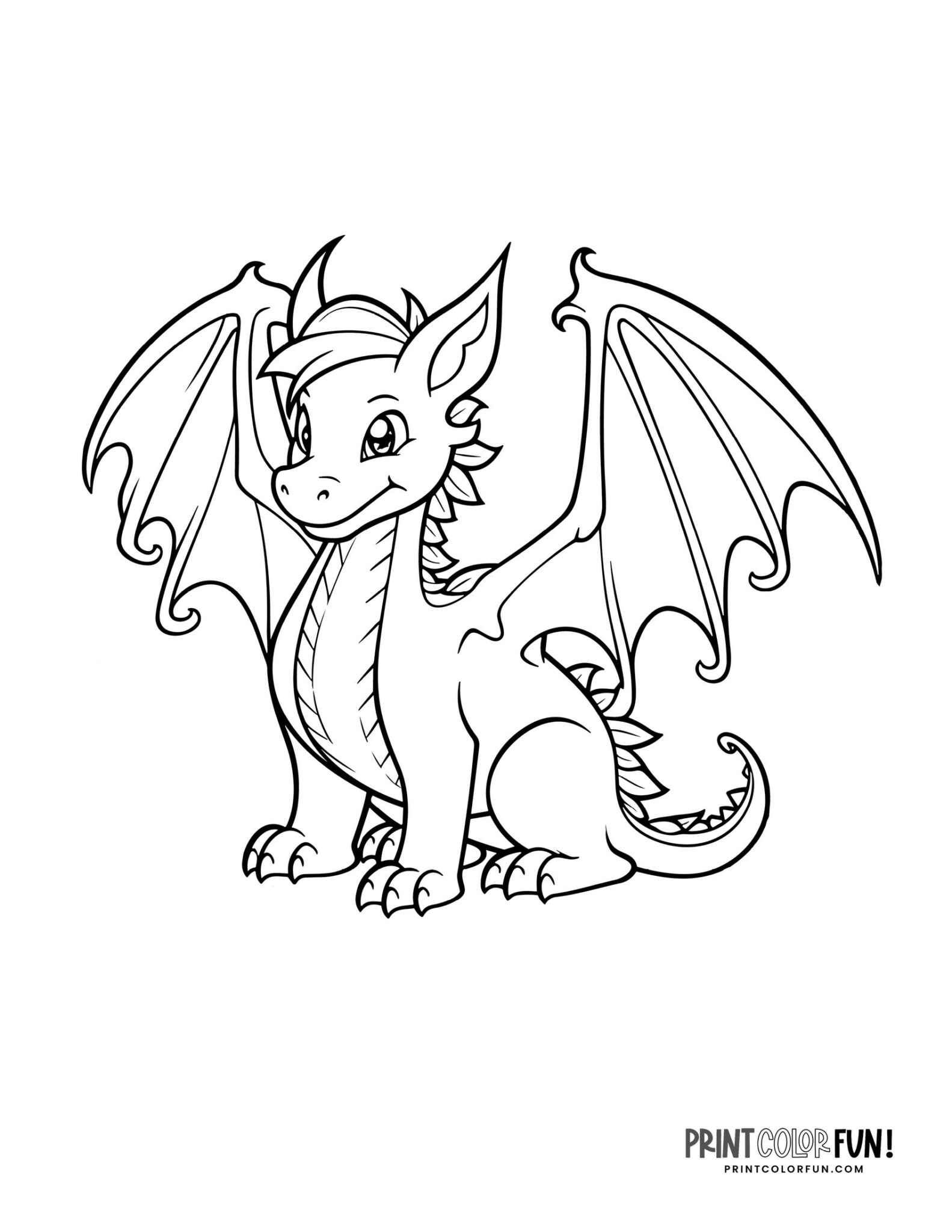 14 dragon coloring pages + clipart crafting fun: A magical adventure ...