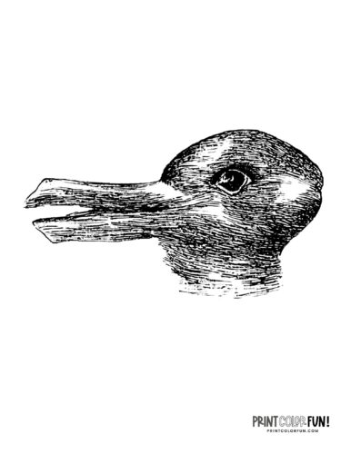 Duck or rabbit - old-fashioned optical illusion printable at PrintColorFun com