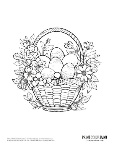 Easter basket coloring page drawing from PrintColorFun com (1)