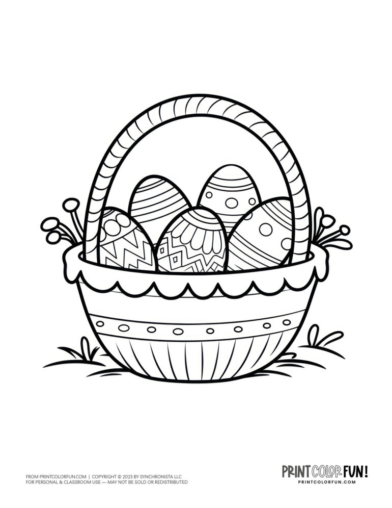 Get Crafty: 40+ Easter Basket Templates For Creative Coloring Page 