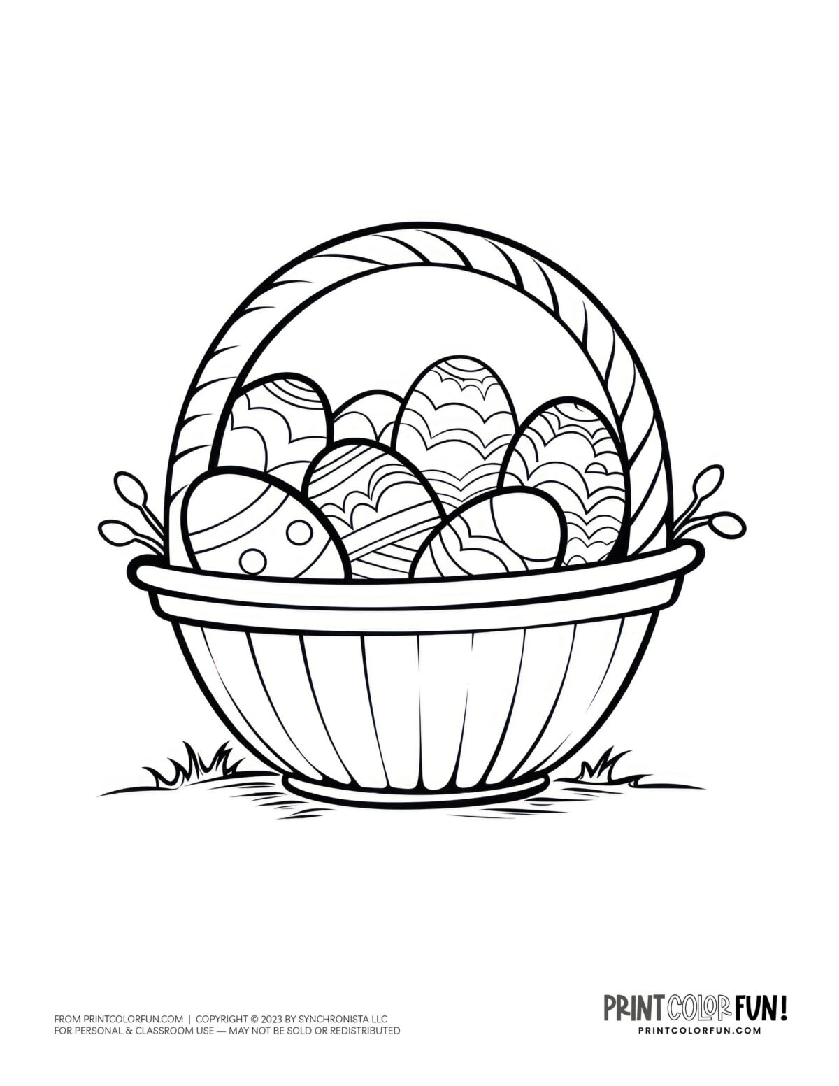 Get crafty: 40+ Easter basket templates for creative coloring page ...