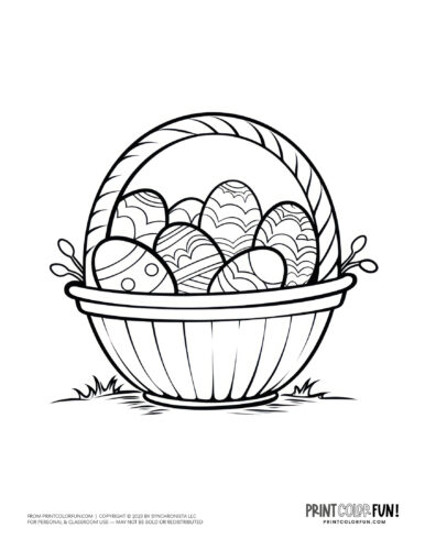 Easter basket coloring page drawing from PrintColorFun com (3)