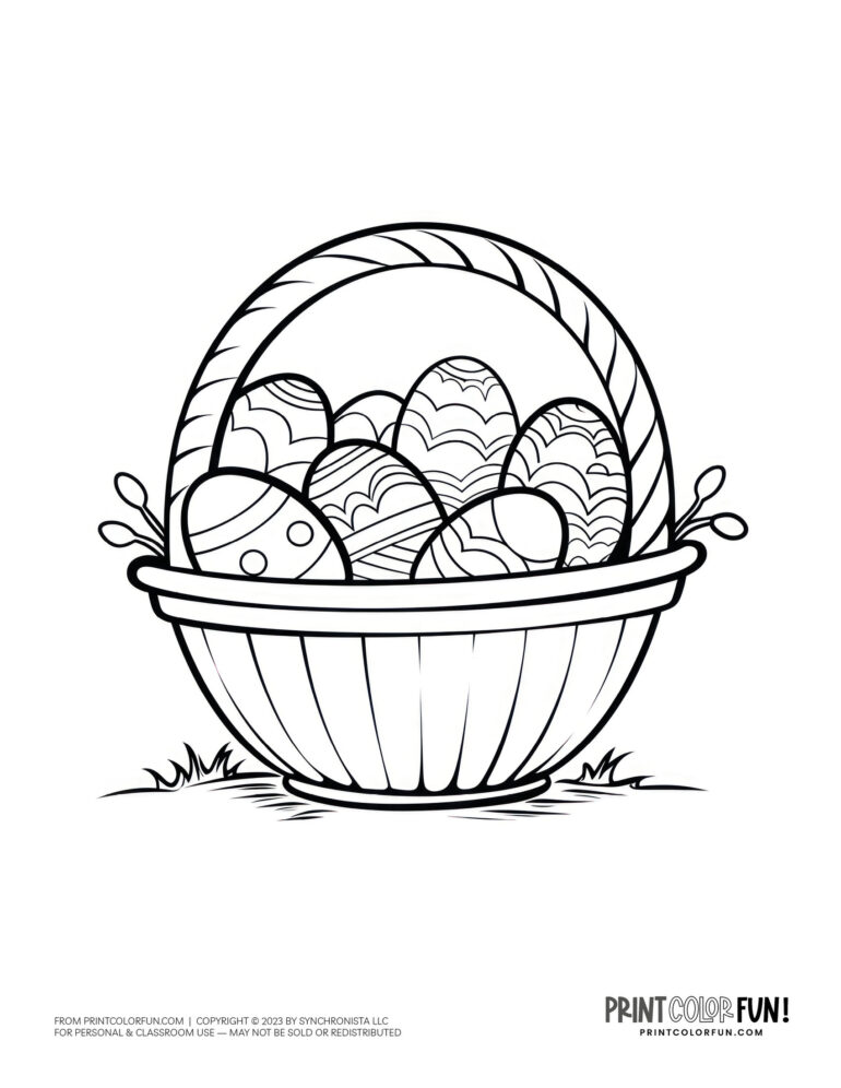 Get Crafty: 40+ Easter Basket Templates For Creative Coloring Page 