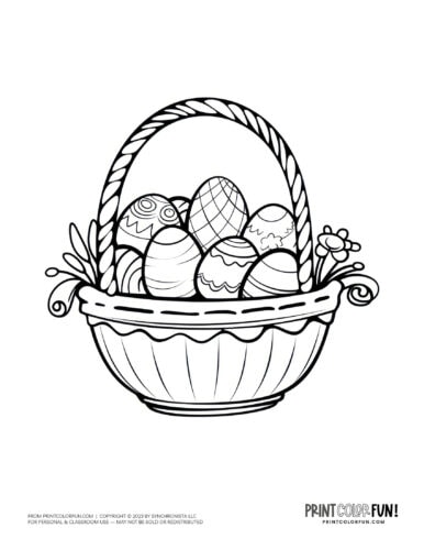 Easter basket coloring page drawing from PrintColorFun com (4)
