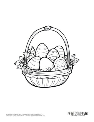 Easter basket coloring page drawing from PrintColorFun com (5)