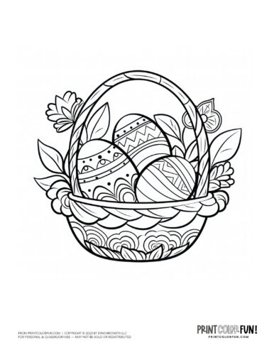 Easter basket coloring page drawing from PrintColorFun com (6)
