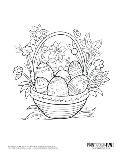 Easter basket coloring page drawing from PrintColorFun com (7)