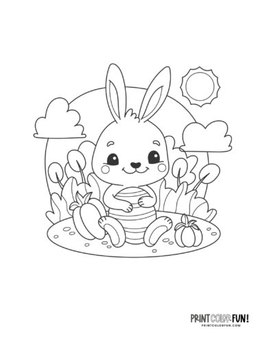 Easter bunny coloring page at PrintColorFun com 1