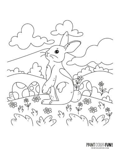 Easter bunny coloring page at PrintColorFun com 2