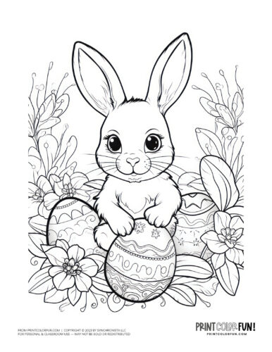 Easter bunny coloring page at PrintColorFun com (3)