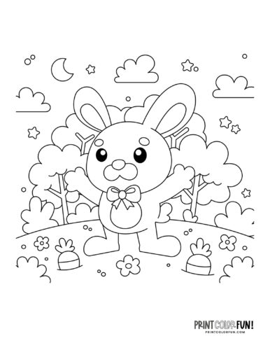 Easter bunny coloring page at PrintColorFun com 3