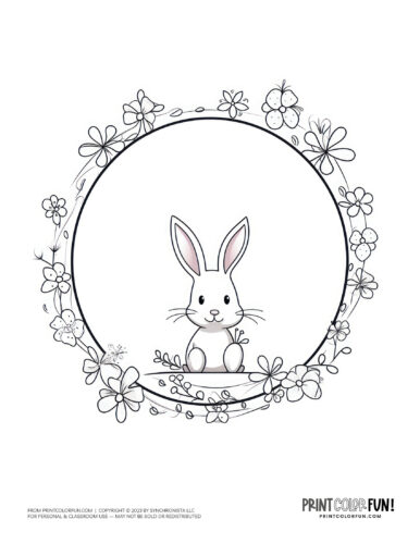 Easter bunny coloring page at PrintColorFun com (4)