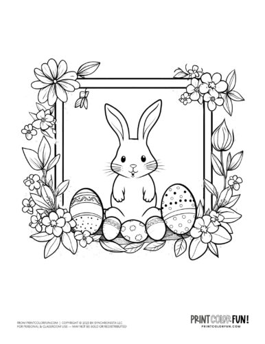 Easter bunny coloring page at PrintColorFun com (5)