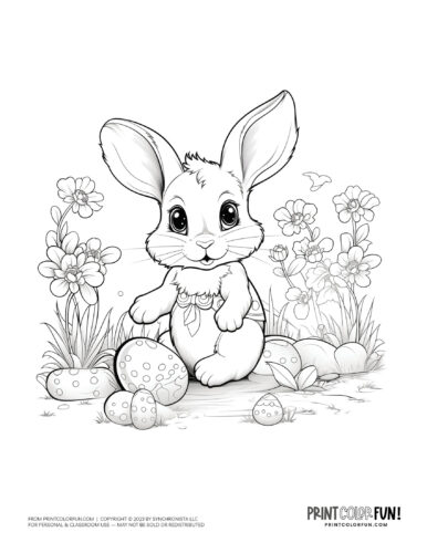 Easter bunny coloring page at PrintColorFun com (7)