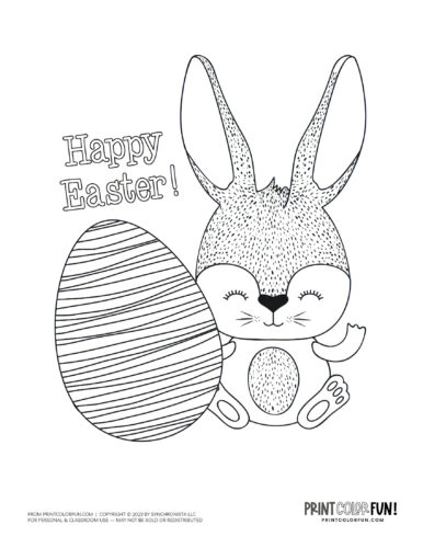Easter bunny coloring page at PrintColorFun com (9)