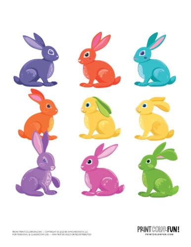 Easter bunny printable clipart images from PrintColorFun com (1)