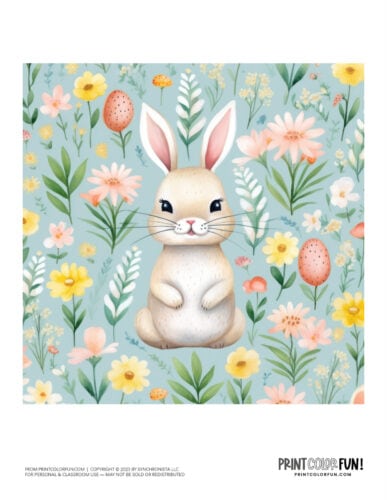 Easter bunny printable clipart images from PrintColorFun com (2)