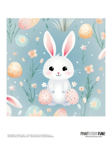 Easter bunny printable clipart images from PrintColorFun com (3)