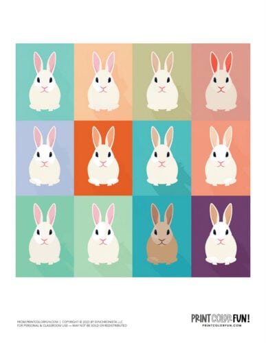 Easter bunny stickers and color clipart from PrintColorFun com (6)