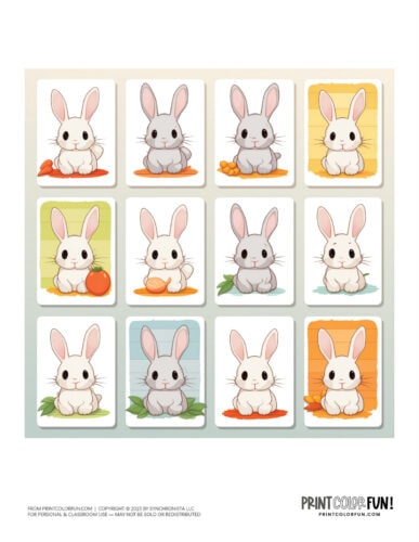 Easter bunny stickers and color clipart from PrintColorFun com (7)